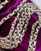 ANTIQUE SUPER LONG SILVER FLAT BELCHER GAURD CHAIN