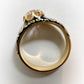 19TH CENTURY DIAMOND RING WITH BLACK ENAMEL SCROLL BAND