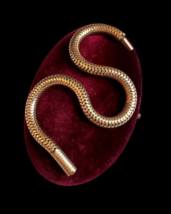 VICTORIAN 15CT GOLD BRAZILIAN / SNAKE LINK BRACELET