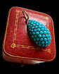 VICTORIAN LARGE TEARDROP PAVÉ TURQUOISE PENDANT