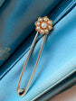 VICTORIAN CHUNKY PIN BROOCH WITH PEARL FLOWER