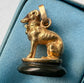 19TH CENTURY FRENCH 18CT GOLD DOG FOB PENDANT
