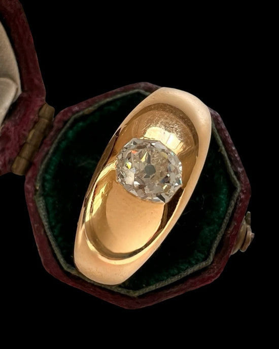 VICTORIAN 18CT GOLD DIAMOND FLUSH SET RING