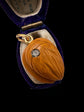 LATE VICTORIAN AGATE AND DIAMOND NUT PENDANT