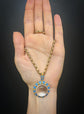 LARGE SCALE VICTORIAN ROCK CRYSTAL DOME PENDANT