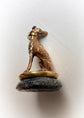 EARLY 19TH CENTURY 18CT GOLD & LAPIS DOG FOB PENDANT