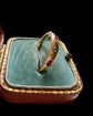 VICTORIAN RUBY & DIAMOND FIVE STONE FLUSH SET RING