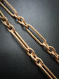 VICTORIAN 15CT GOLD PAPERCLIP LINK ALBERT CHAIN