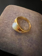 VICTORIAN CHRYSOBERYL CATS EYE & DIAMOND GYPSY RING