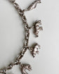 VICTORIAN ANIMAL CHARM CHUNKY SILVER NECKLACE