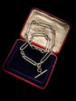 ANTIQUE SUPER CHUNKY SILVER PAPERCLIP ALBERT CHAIN