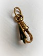 LATE VICTORIAN GREEN ENAMAL & 18CT GOLD DOG CLIP