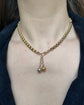ANTIQUE 18CT GOLD & DIAMOND SPHERE CHAIN CHARM