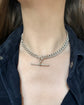 A SUPER CHUNKY ANTIQUE SILVER CURB CHAIN