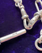 ANTIQUE SILVER PAPERCLIP ALBERT CHAIN WITH T-BAR
