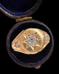 VICTORIAN 18CT GOLD & DIAMOND STAR SET SIGNET RING