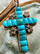 VICTORIAN TURQUOISE & DIAMOND CROSS PENDANT