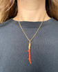 ANTIQUE 15CT GOLD SNAKE & CORAL PENDANT