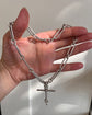 ANTIQUE SILVER PAPERCLIP ALBERT T-BAR CHAIN