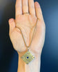 VICTORIAN SAPPHIRE & DIAMOND SQUARE SLAB PENDANT