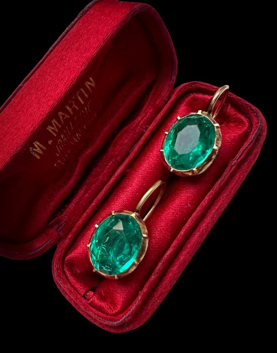 GEORGIAN GREEN PASTE EARRINGS