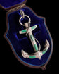 VICTORIAN MALACHITE & SILVER ANCHOR PENDANT