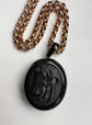 VICTORIAN HUGE WHITBY JET LOCKET
