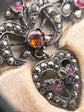 EDWARDIAN MARCASITE & PASTE HEART NECKLACE
