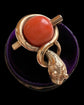 VICTORIAN CORAL & 9CT GOLD SNAKE PENDANT