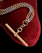 ANTIQUE BI-COLOUR 18CT GOLD & PLATINUM CURB ALBERT CHAIN