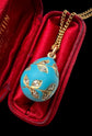 19TH CENTURY DIAMOND & BLUE ENAMEL EGG PENDANT