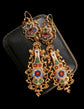 EARLY 19TH CENTURY 18CT GOLD ENAMEL EARRINGS AND BROOCH DEMI PARURE