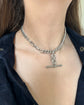 ANTIQUE SILVER CURB CHAIN WITH SLIDING T-BAR