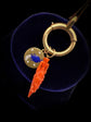18CT GOLD DISC PENDANT WITH ENAMEL URN