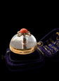 VICTORIAN ROCK CRYSTAL DOME LOCKET WITH DIAMOND & CORAL CENTRE