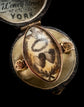 GEORGIAN DOVE & DOUBLE HEART NAVETTE SEPIA RING