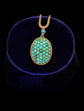 VICTORIAN PAVÉ TURQUOISE OVAL PENDANT