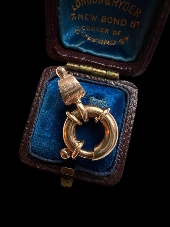 VICTORIAN 9CT GOLD BOLT RING WITH ORIGINAL BAIL