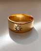 ANTIQUE 18CT GOLD & DIAMOND CHUNKY CIGAR BAND RING