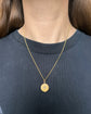 ANTIQUE DIAMOND SET 15CT GOLD DISC PENDANT