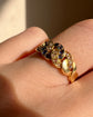ANTIQUE DIAMOND & SAPPHIRE 18CT GOLD CHAIN RING