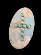 VICTORIAN FACETED PASTE AQUA BLUE CROSS PENDANT