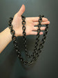 EXTRA LONG VICTORIAN WHITBY JET CHUNKY BELCHER CHAIN