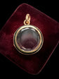 19TH CENTURY FACETED GLASS & ENAMEL 18CT GOLD LOCKET