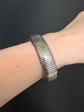 19TH CENTURY SILVER NIELLO CHEQUERBOARD BANGLE