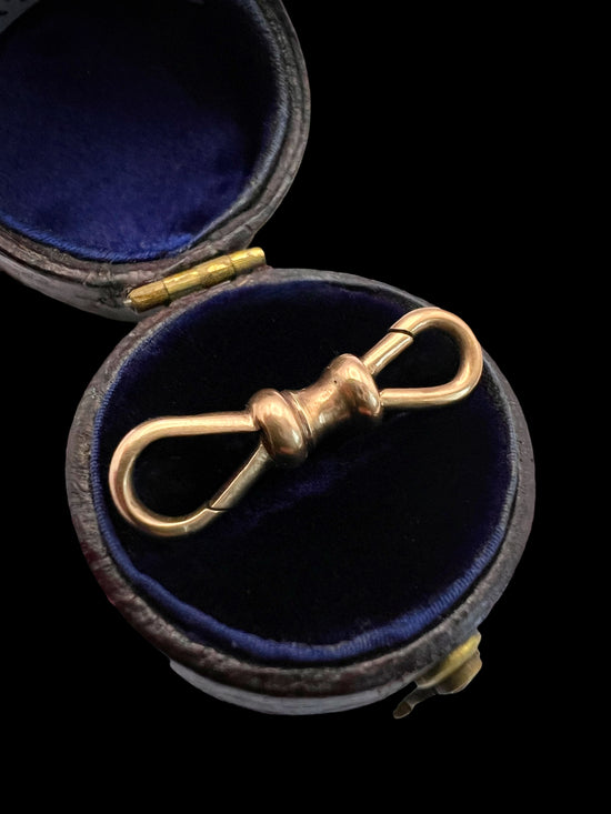 VICTORIAN 9CT GOLD DOUBLE DOGCLIP