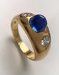 KASHMIR SAPPHIRE & DIAMOND VINTAGE 18CT GOLD RING