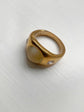 VICTORIAN CHRYSOBERYL CATS EYE & DIAMOND GYPSY RING
