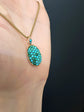 VICTORIAN PAVÉ TURQUOISE OVAL PENDANT