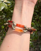 VICTORIAN LARGE AGATE CHAIN BRACELET WITH PADLOCK